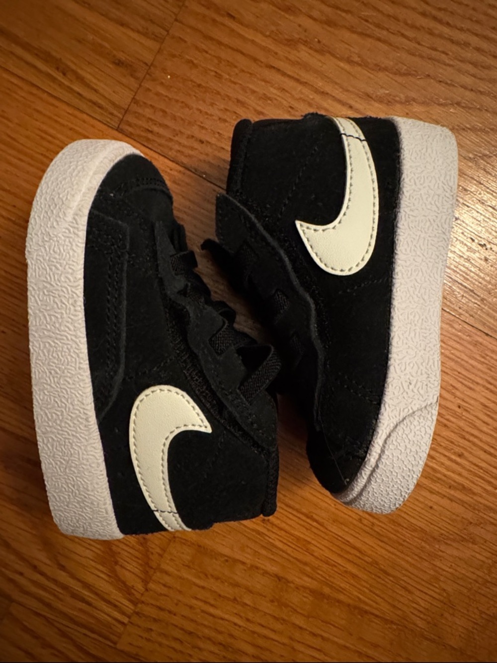 Nike Walker Black High-Top Sneakers with White Swoosh